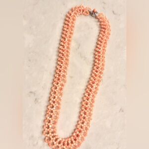 Elegant Peach Beaded Necklace